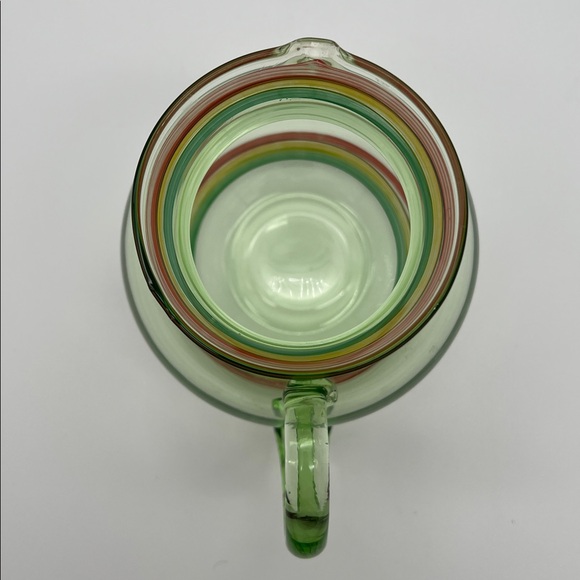 Mid-Century Modern Colorful Handblown Green Glass Pitcher - Picture 5 of 10